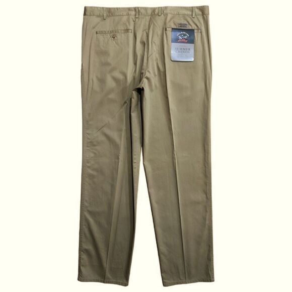 Paul & Shark Yachting Summer Chinos Cotton Pleated Trouser Khaki Tan Mens 44 NWT - Picture 2 of 7